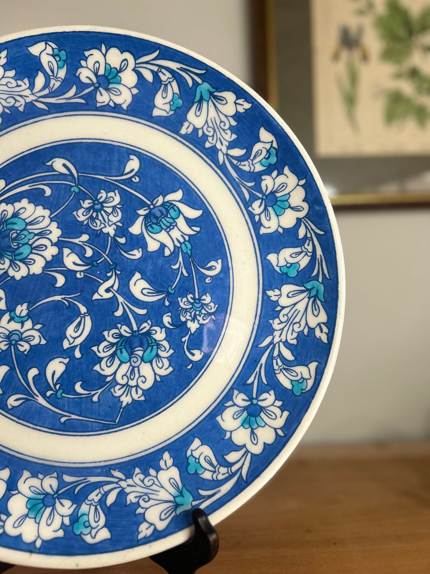 Turkish Floral Blue Hanging Plate