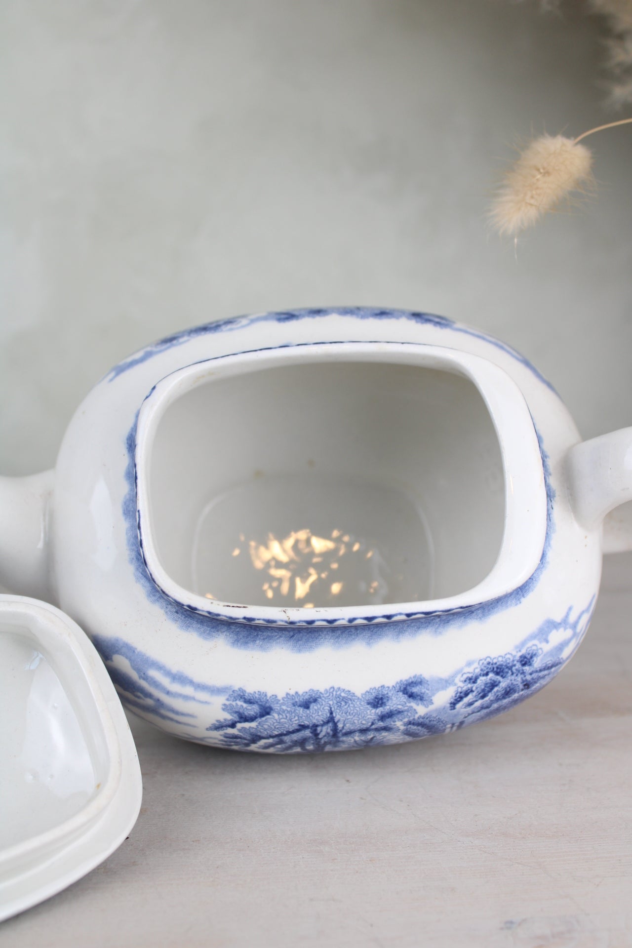 Burslem Woods & Sons Woodland Blue and White Teapot
