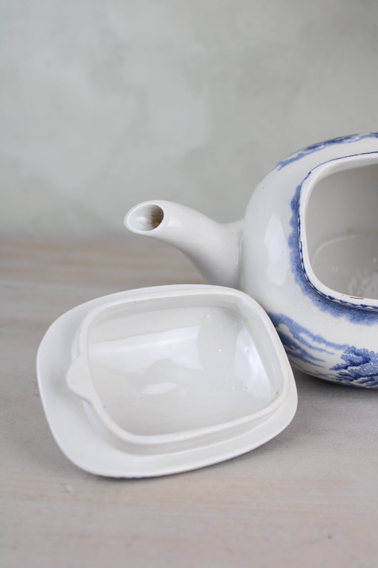 Burslem Woods & Sons Woodland Blue and White Teapot