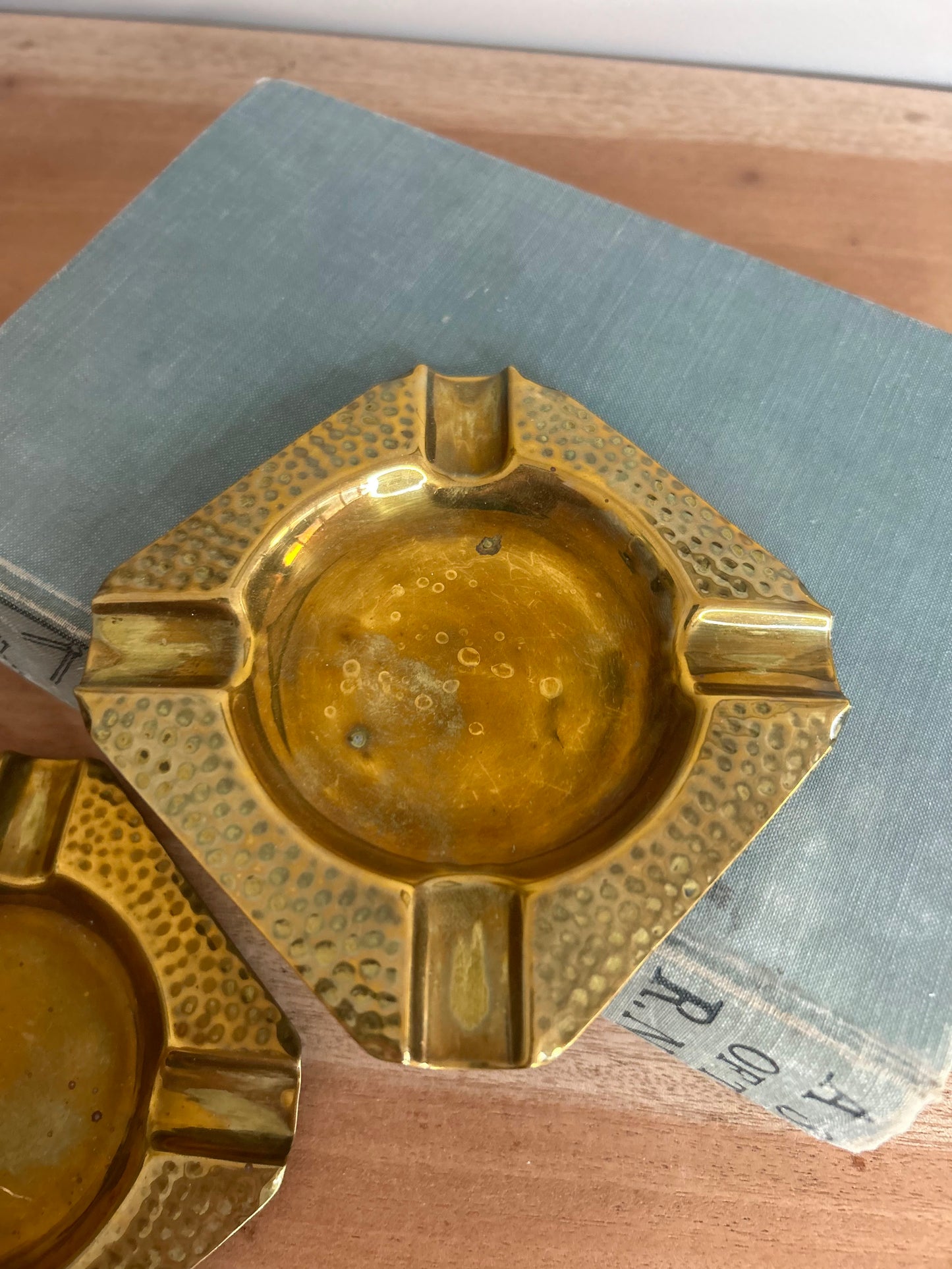 Pair of Small Vintage Brass Ashtrays