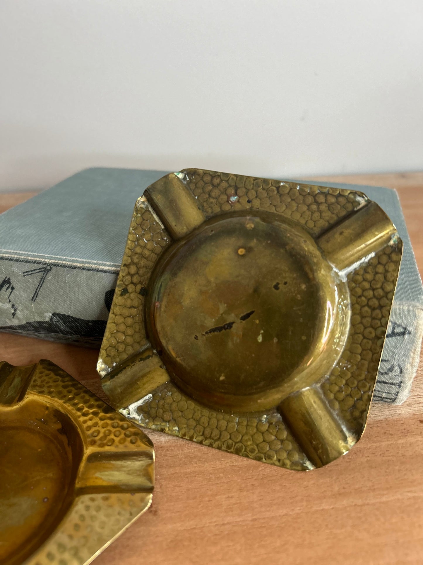 Pair of Small Vintage Brass Ashtrays