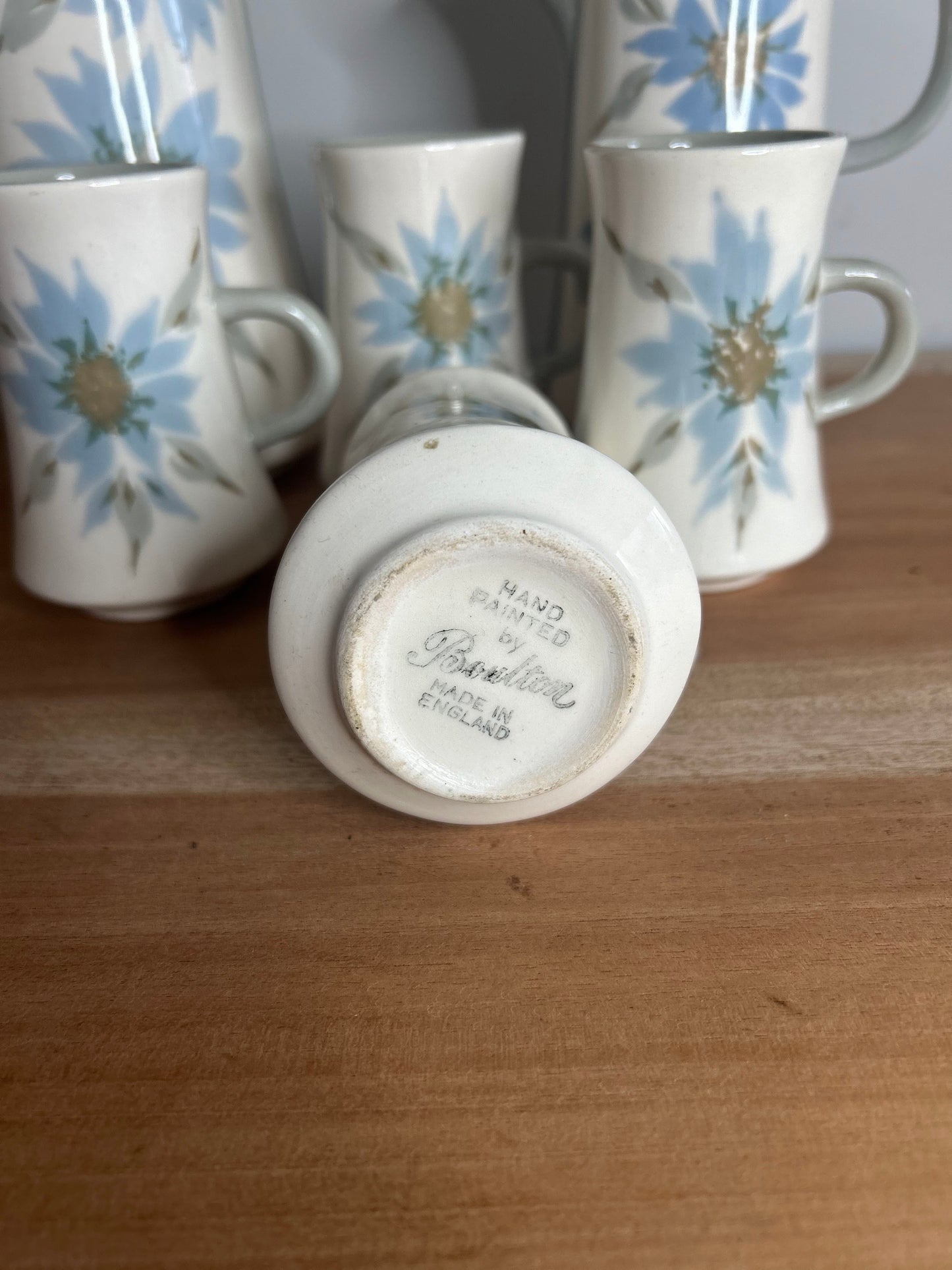 Boultons Vintage Tea Set in Sage Green and Blue Floral Design