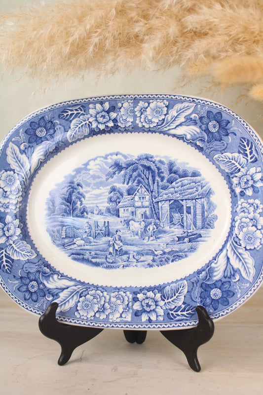 Burslem Woods & Sons Woodland Blue and White Small Platter