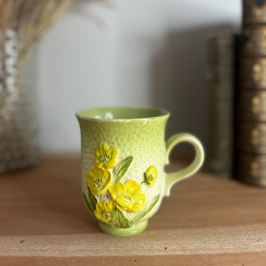 Carlton Ware Floral Vintage Mug in Yellow and Green