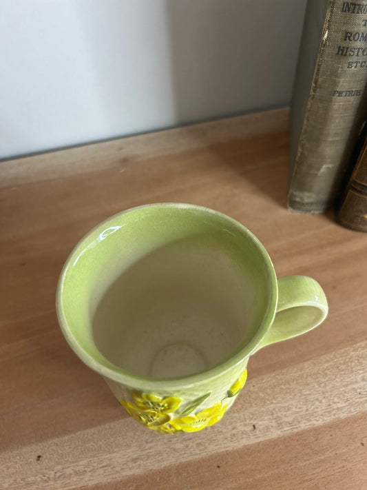 Carlton Ware Floral Vintage Mug in Yellow and Green
