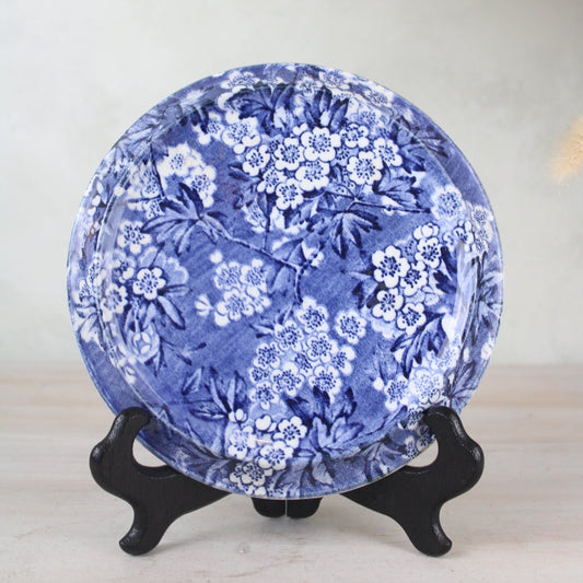 Blue and White Floral Pot Stand Plate