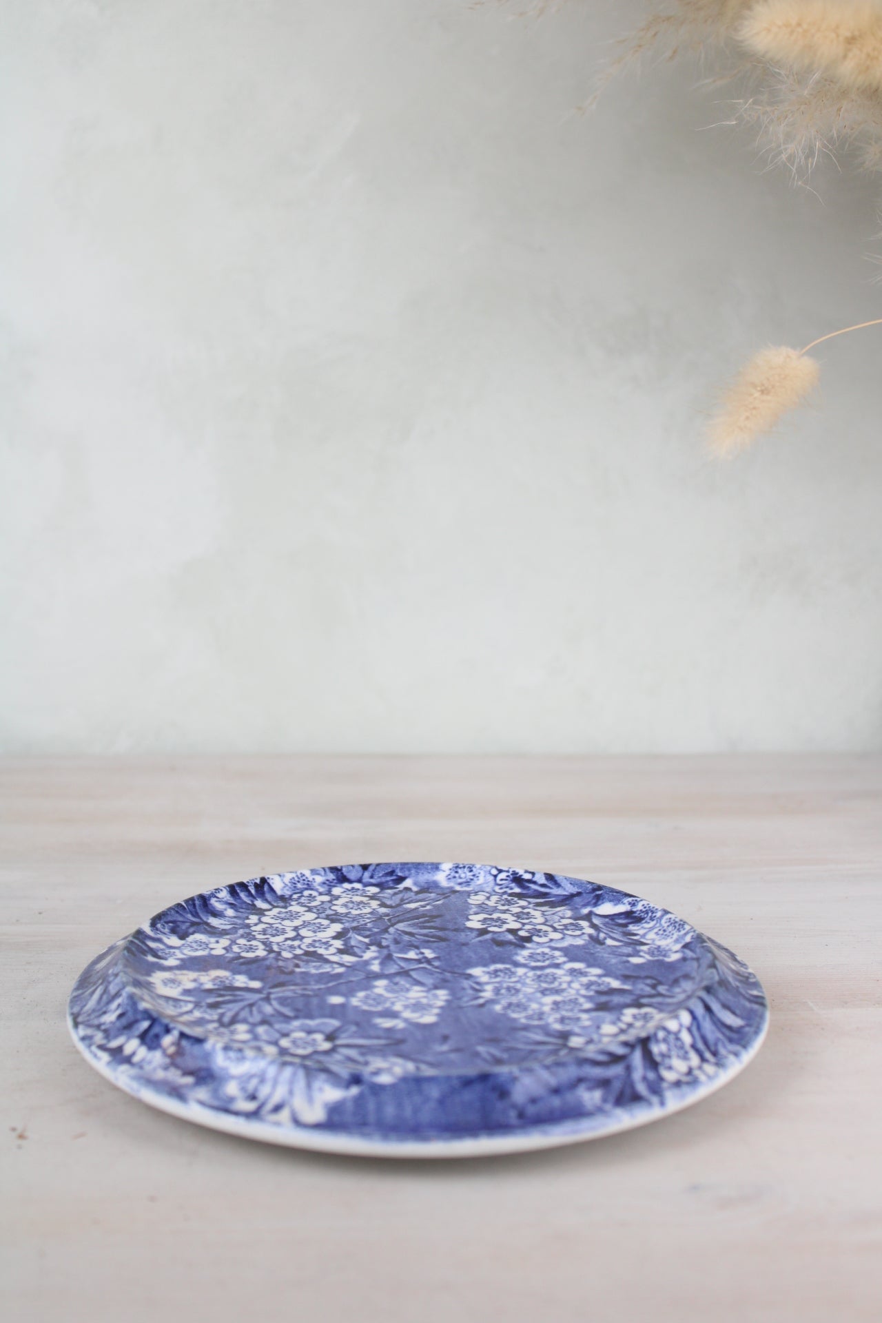 Blue and White Floral Pot Stand Plate