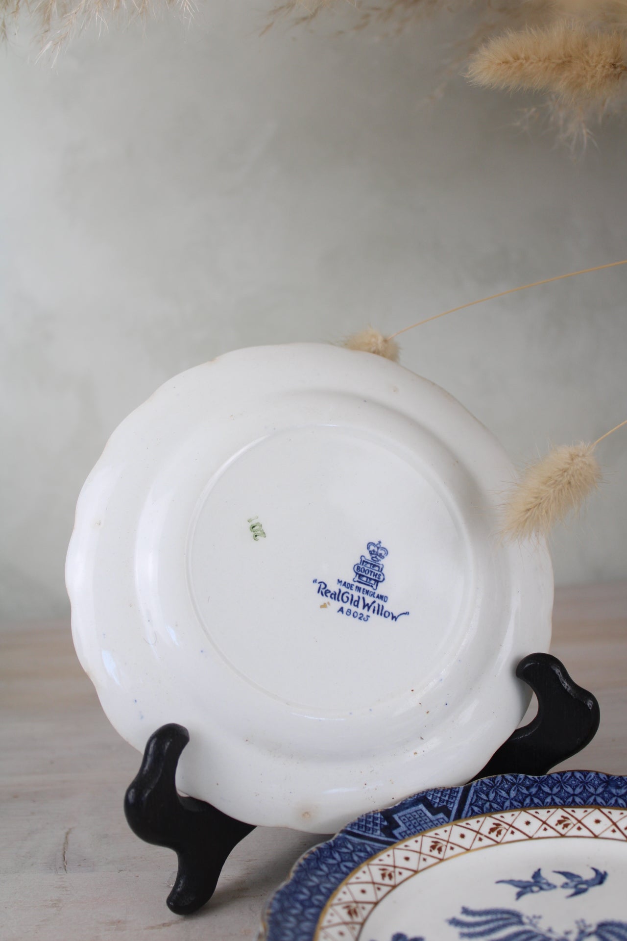 Set of 4 Booths Old Willow Blue and White Side Plates
