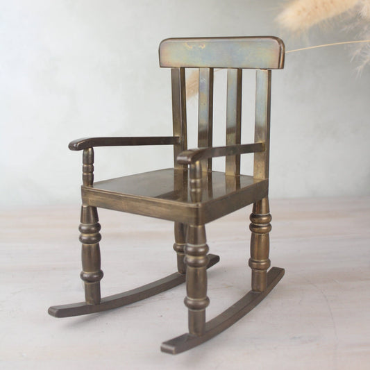 Quality Brass Rocking Chair Figurine