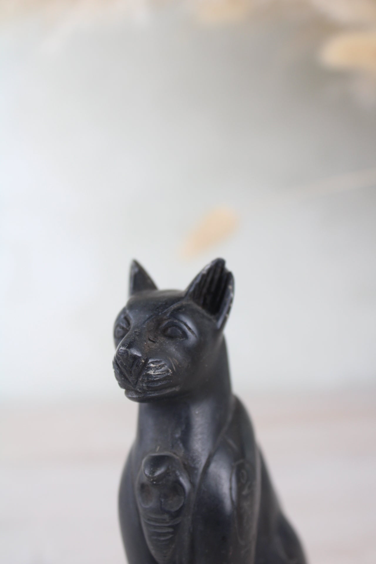 Egyptian Black Cat Figurine Statue of Bastet