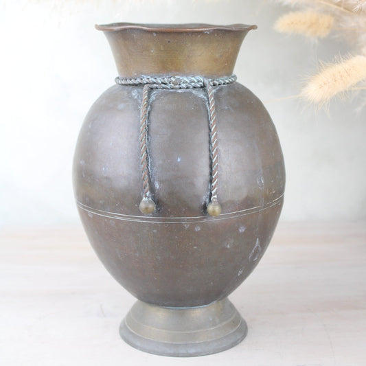 Large Brass Rope Detail Vase