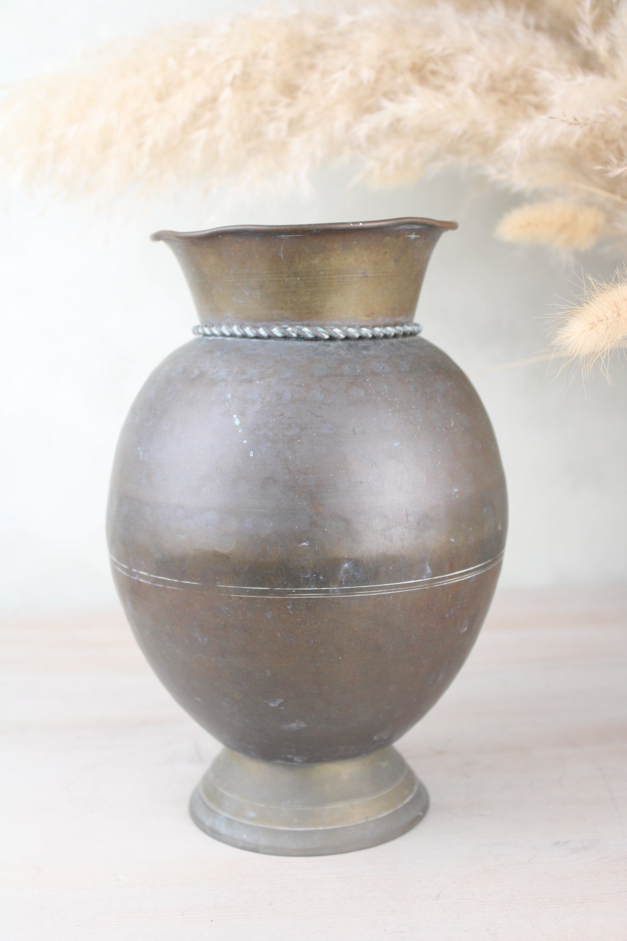 Large Brass Rope Detail Vase