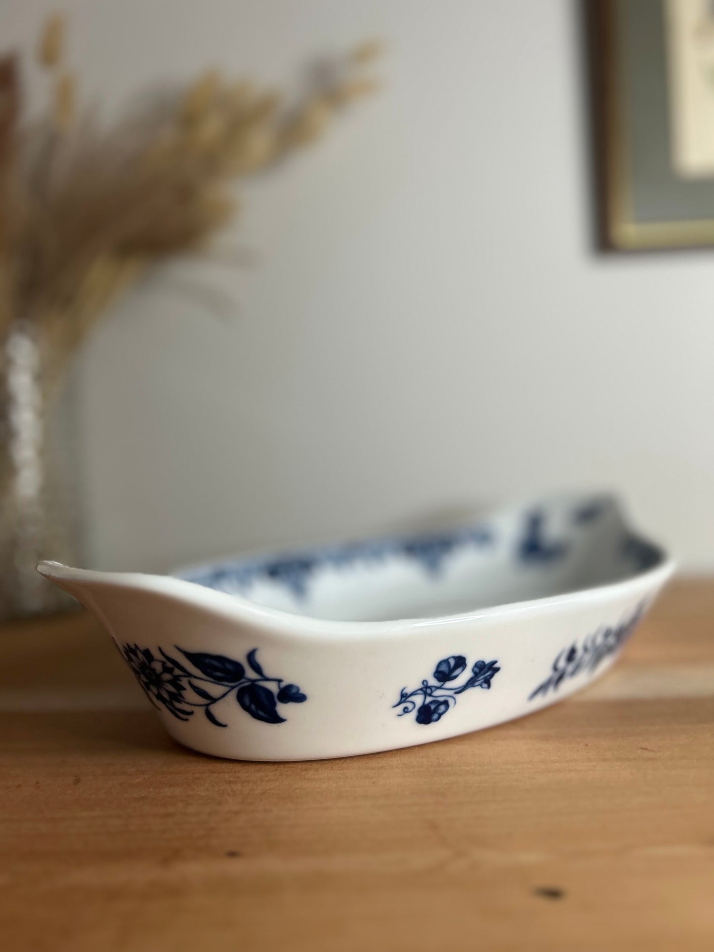 Royal Worcester Hanbury Casserole Dish in Blue and White floral Design