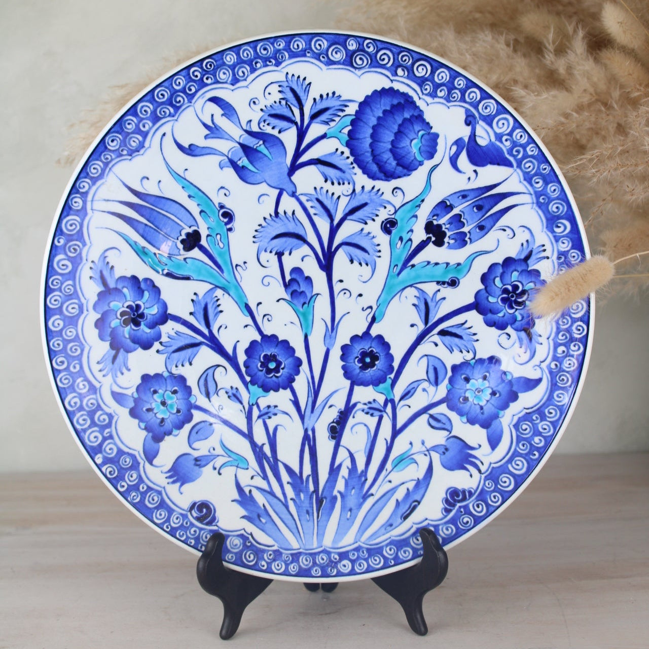 Large Blue and White Decorative Plate
