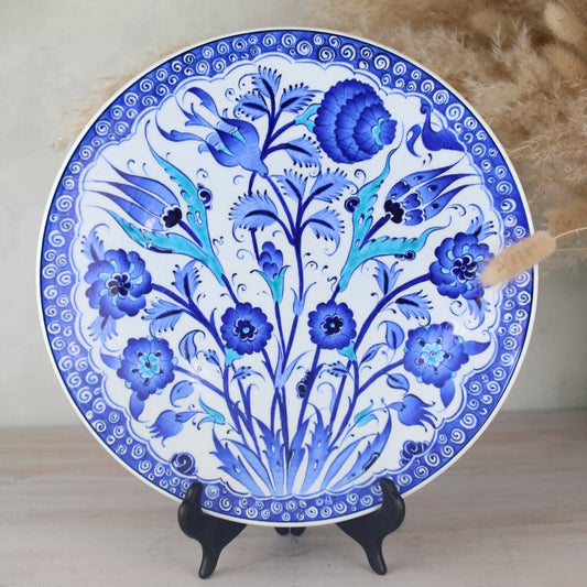Large Blue and White Decorative Plate