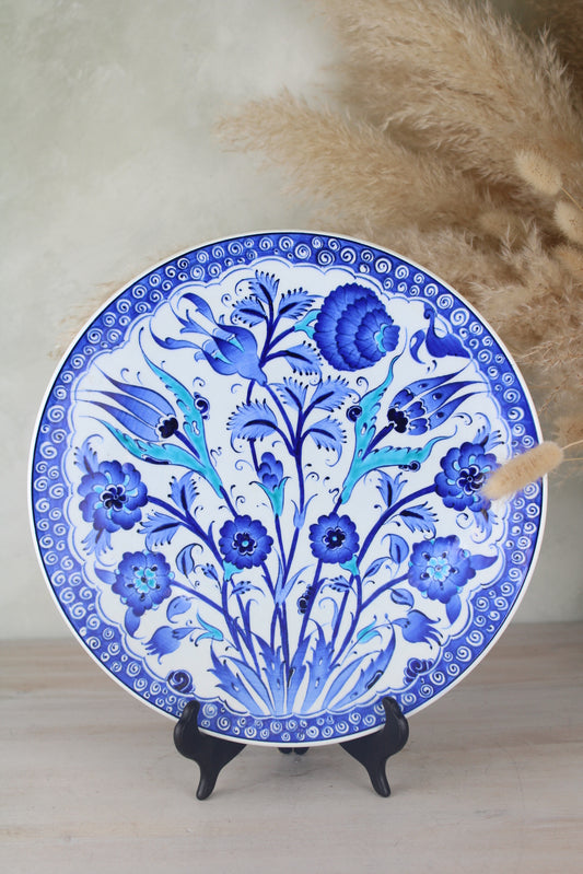 Large Blue and White Decorative Plate