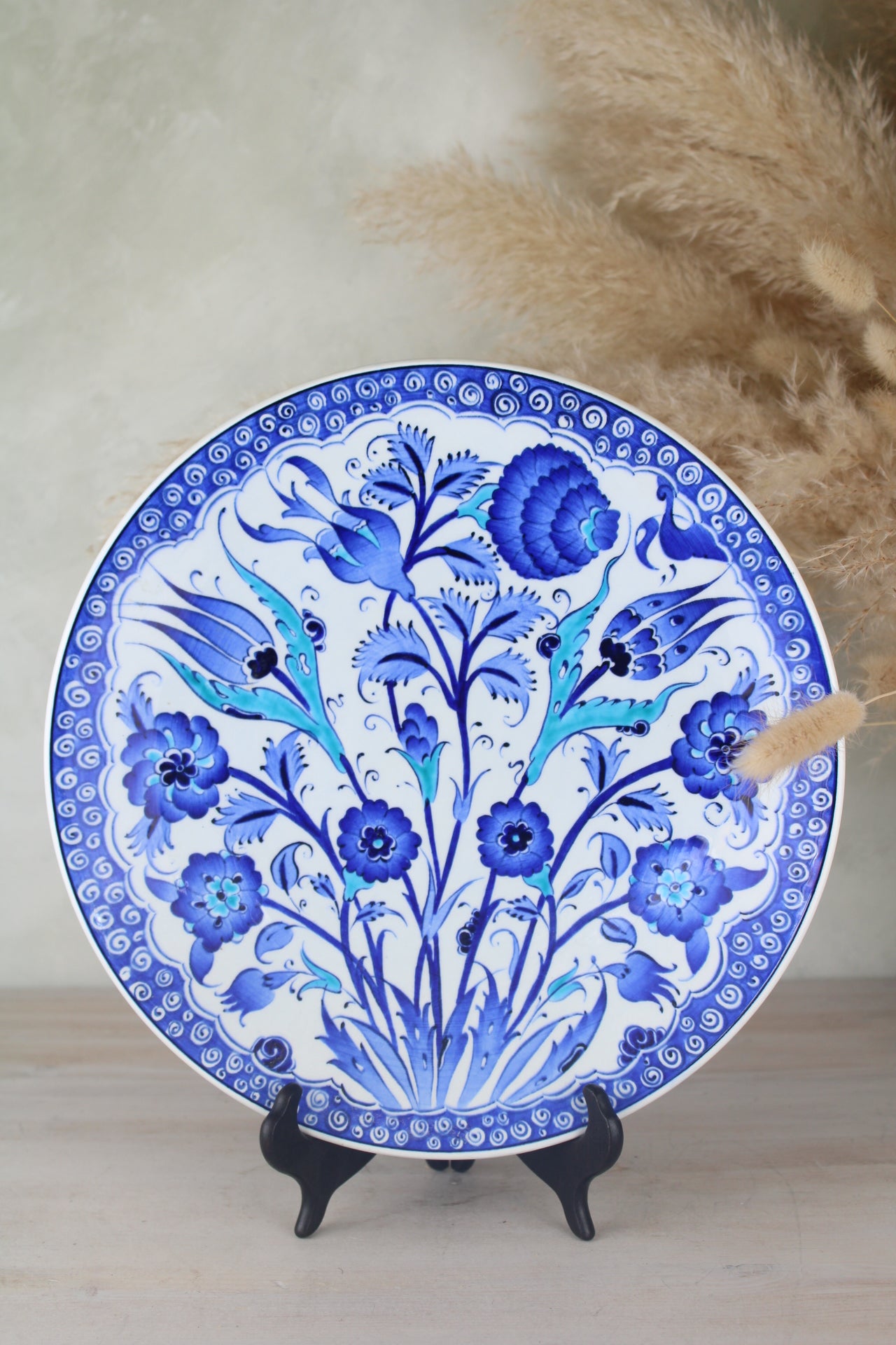 Large Blue and White Decorative Plate