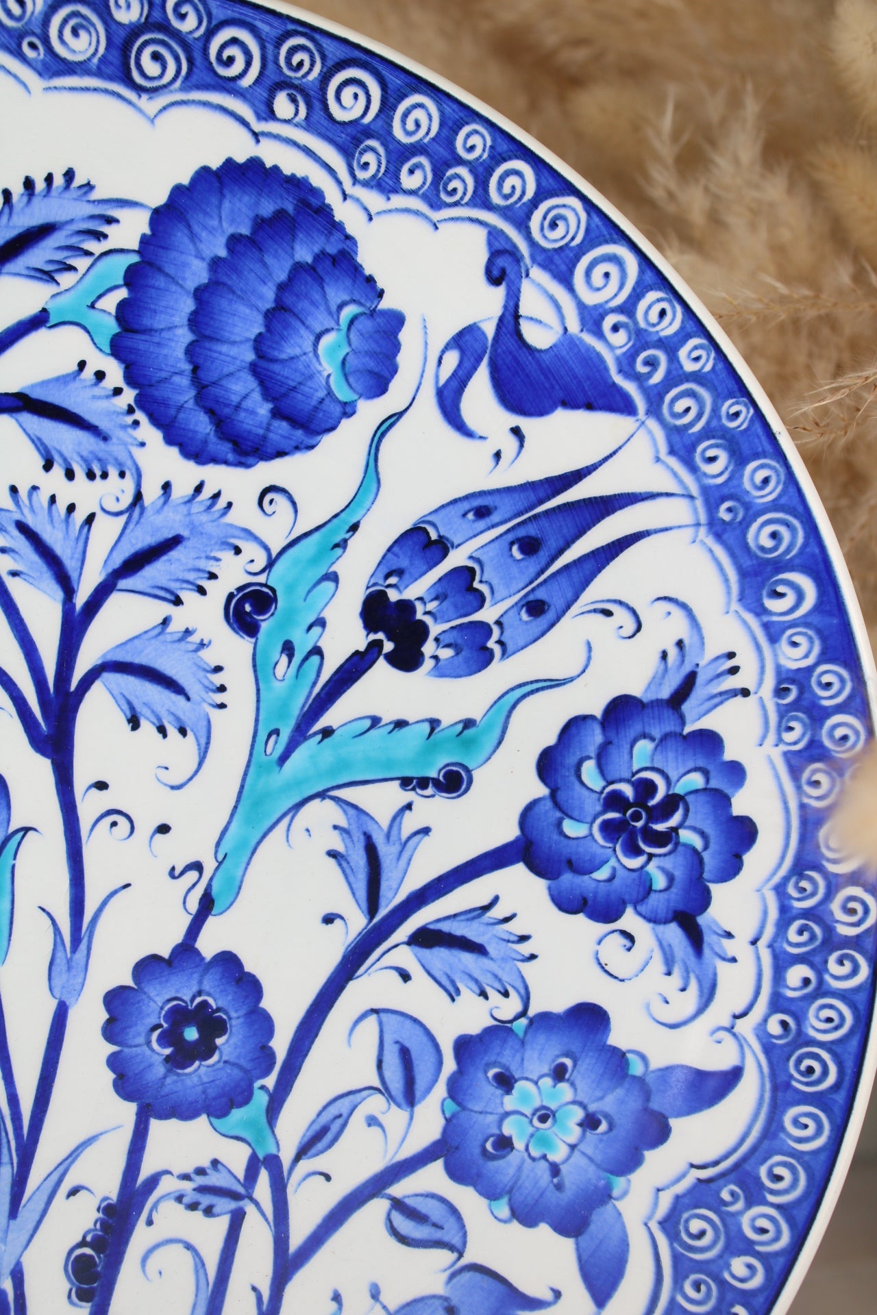 Large Blue and White Decorative Plate