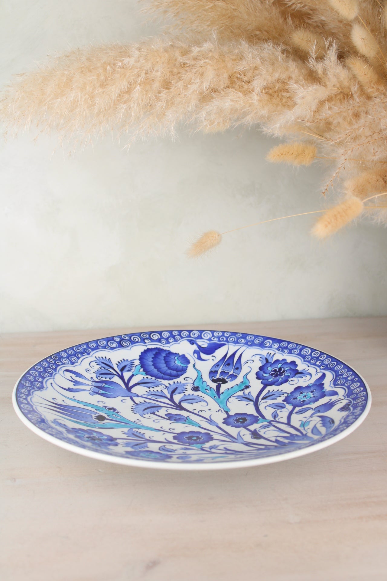 Large Blue and White Decorative Plate