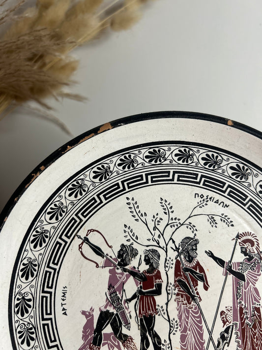 Large Greek Retro Hanging Vintage Plate