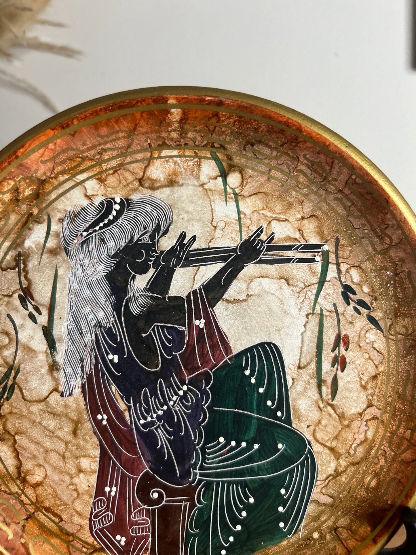 Greek Hand Painted Hanging Plate