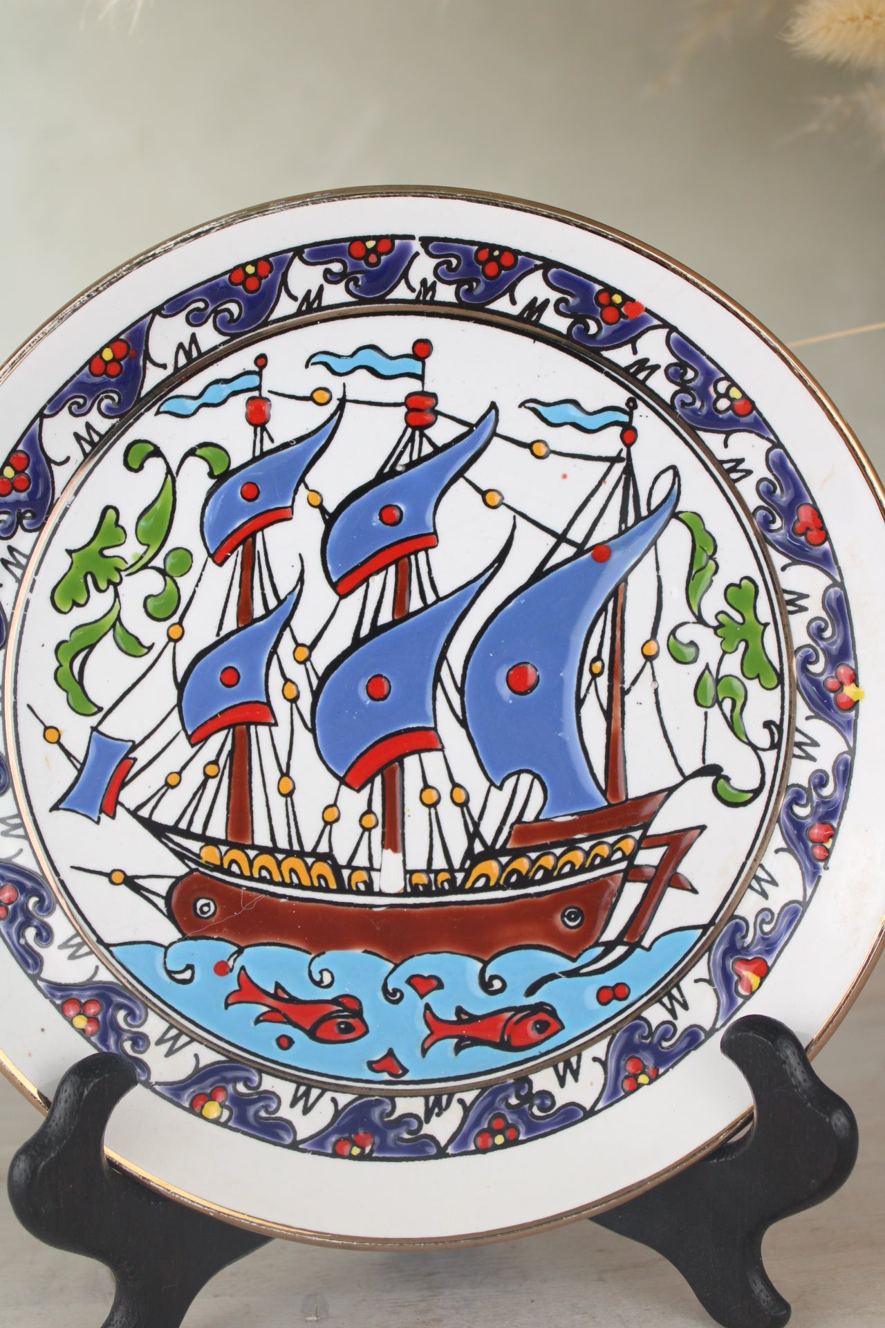 Greek Ship Decorative Hanging Plate