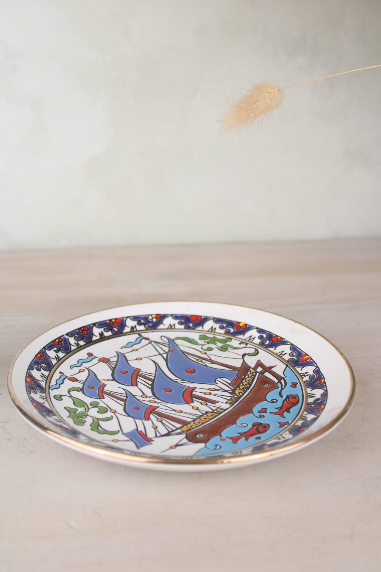 Greek Ship Decorative Hanging Plate