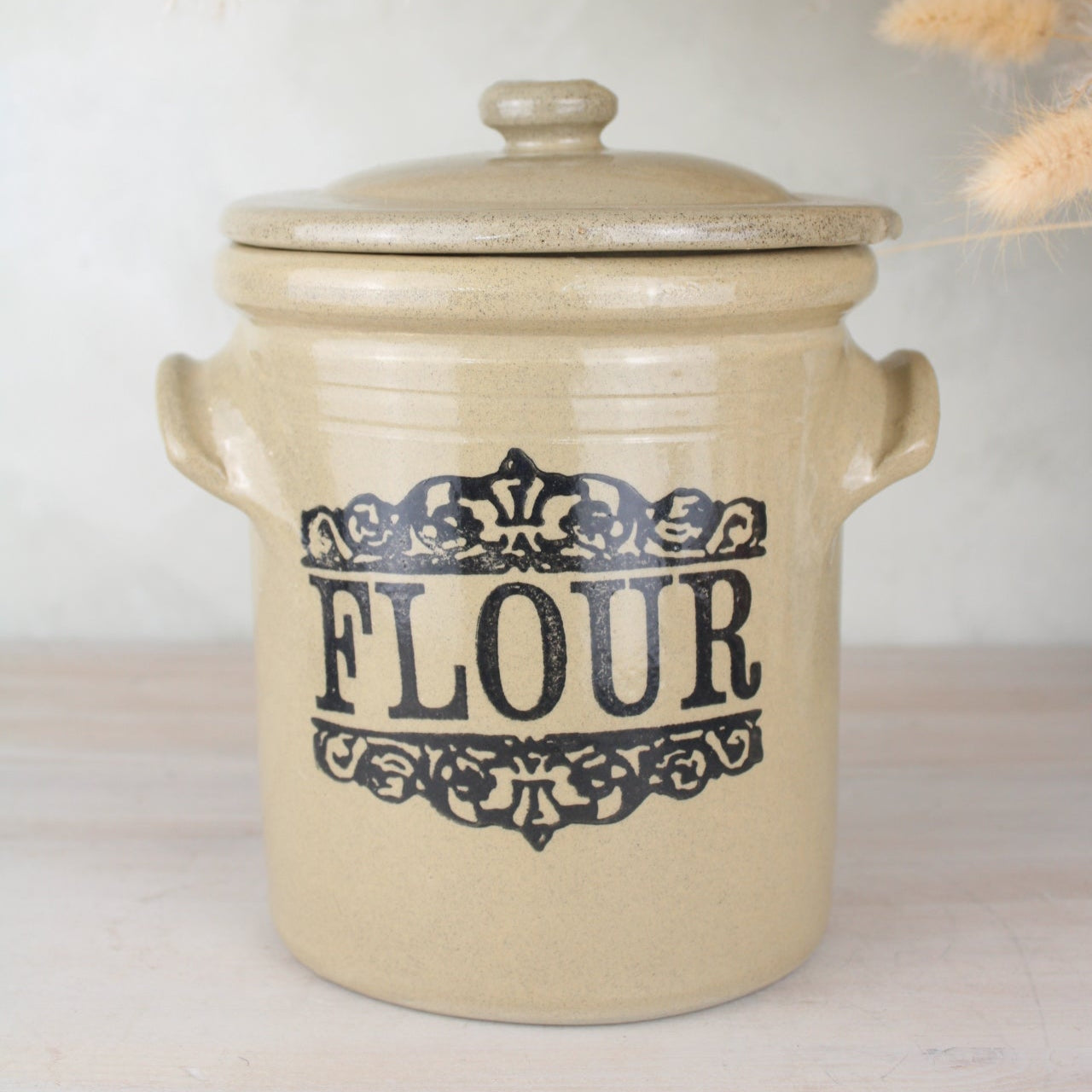Stoneware Vintage Flour Jar