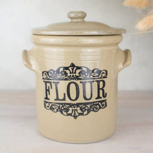 Stoneware Vintage Flour Jar