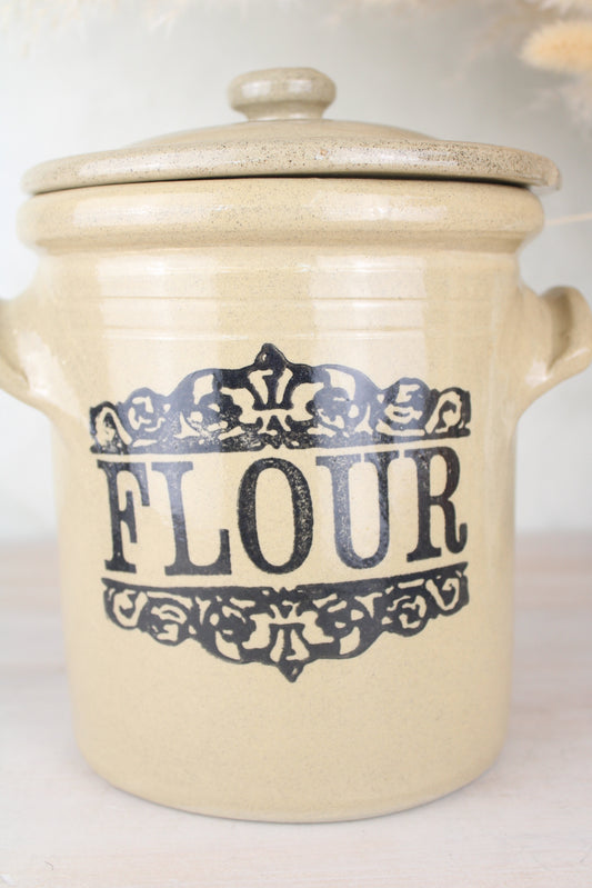 Stoneware Vintage Flour Jar