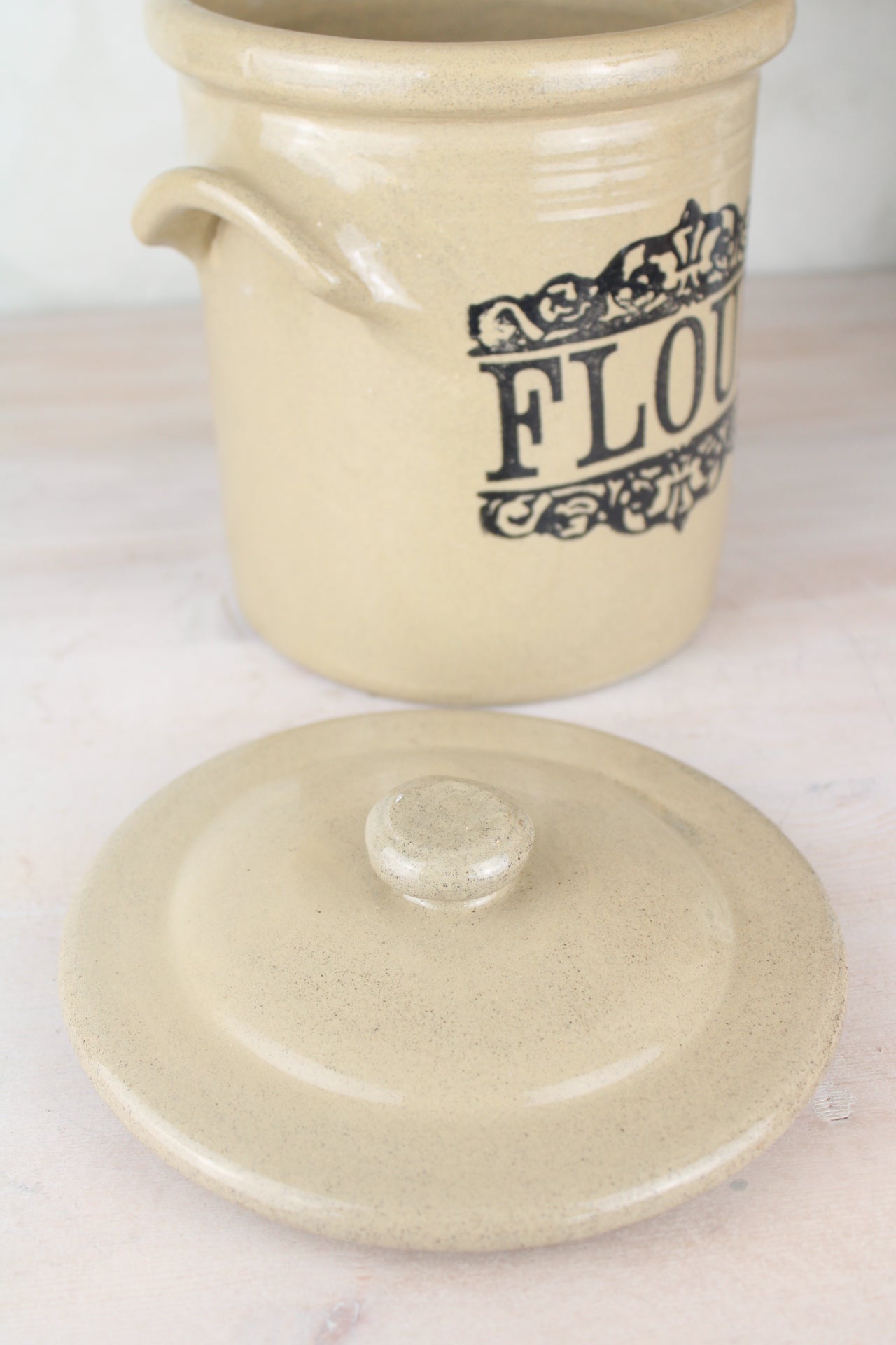 Stoneware Vintage Flour Jar