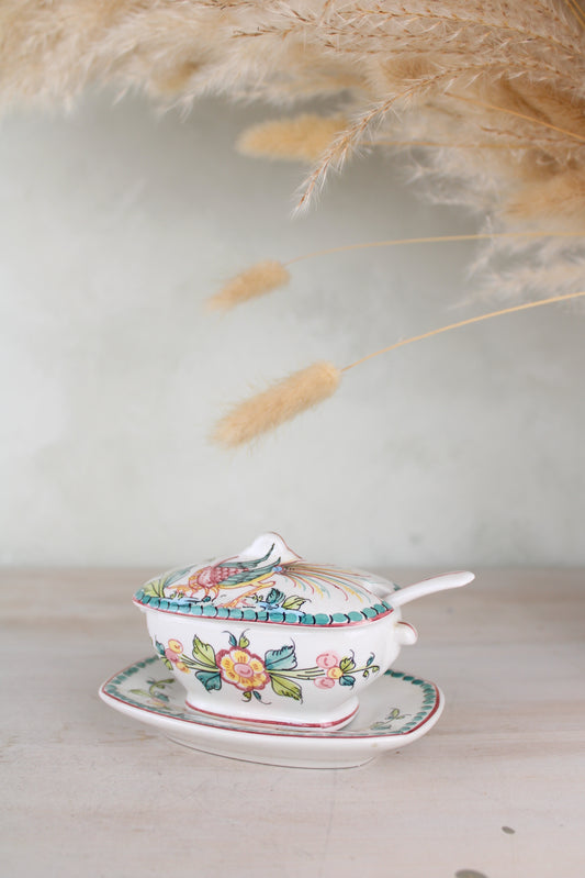 Portuguese Sugar Bowl with Spoon