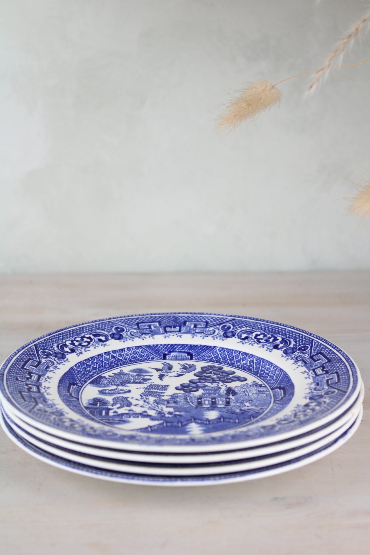 Set of 4 Old Willow Side Plates