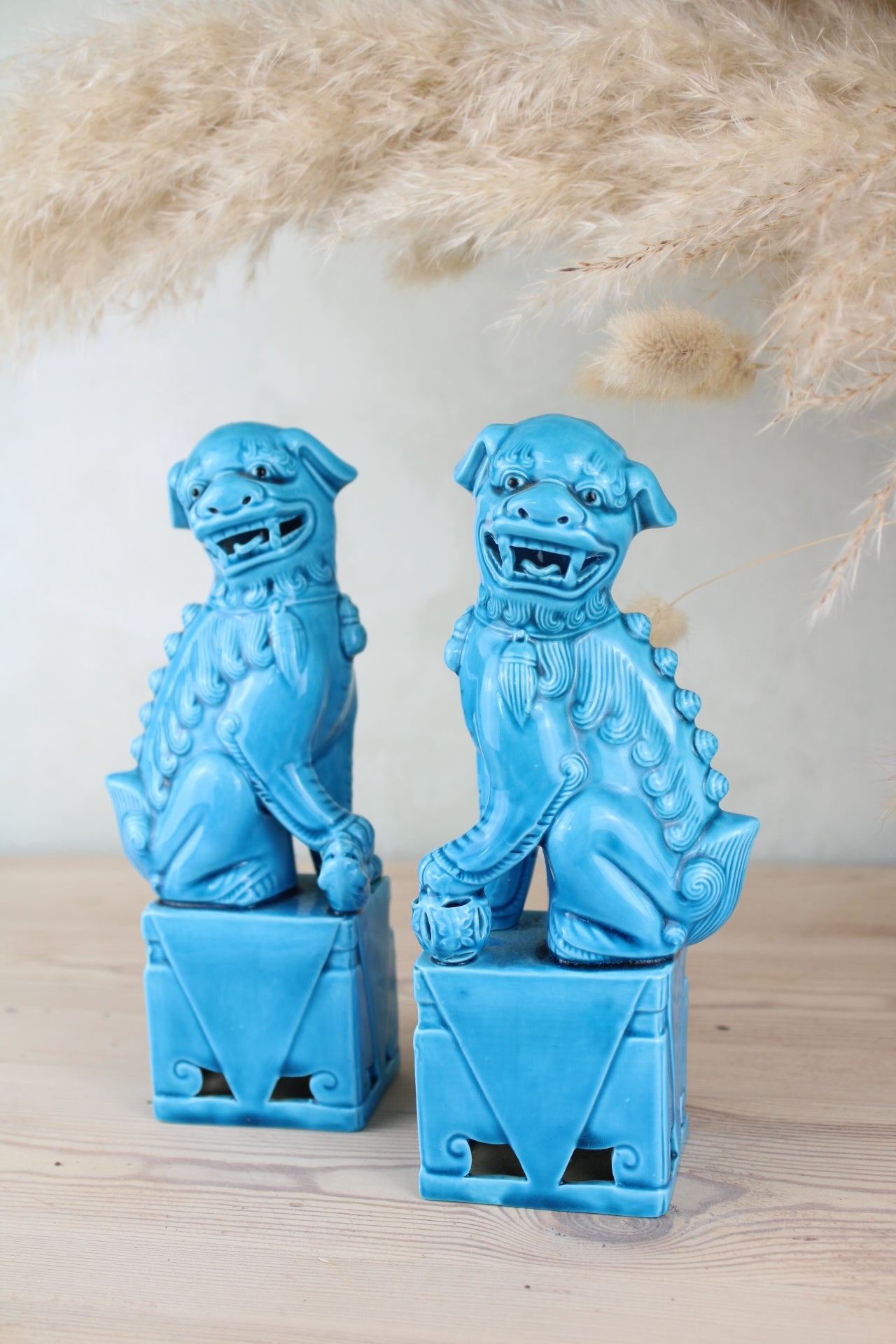 Blue Chinese Fu Dog Figurines