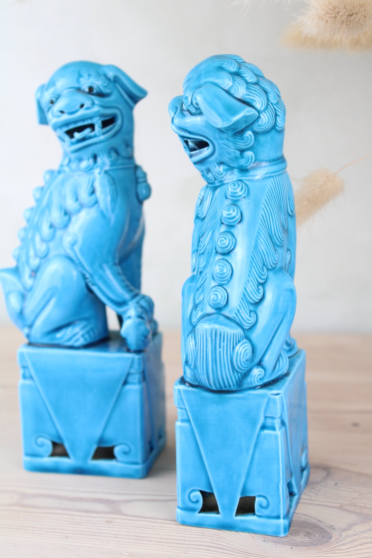 Blue Chinese Fu Dog Figurines