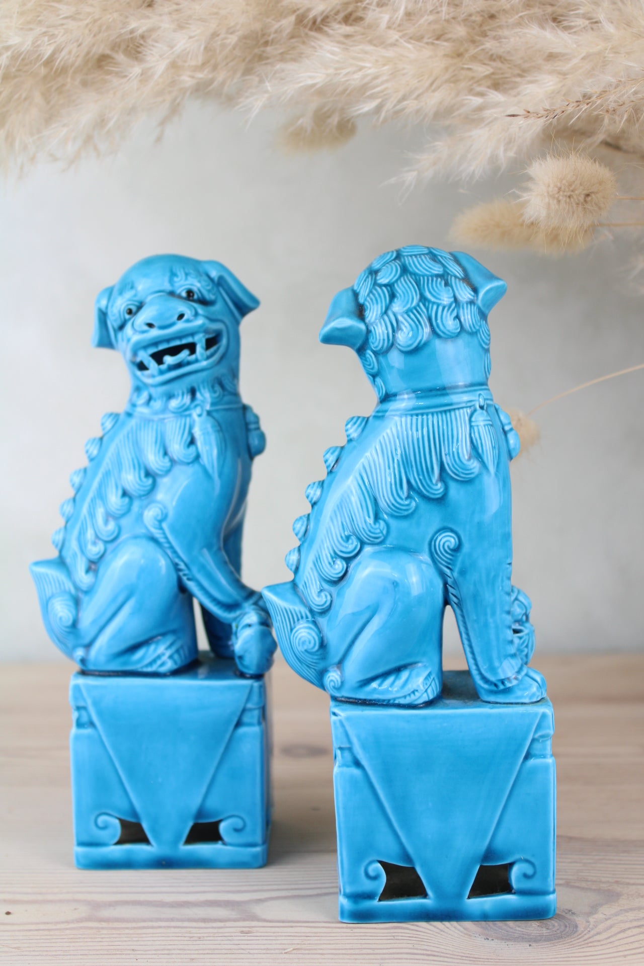 Blue Chinese Fu Dog Figurines