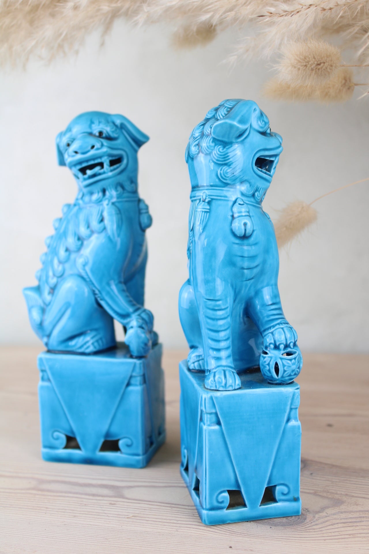 Blue Chinese Fu Dog Figurines