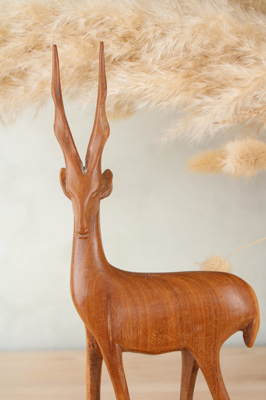 Standing Wooden Stag Figurines