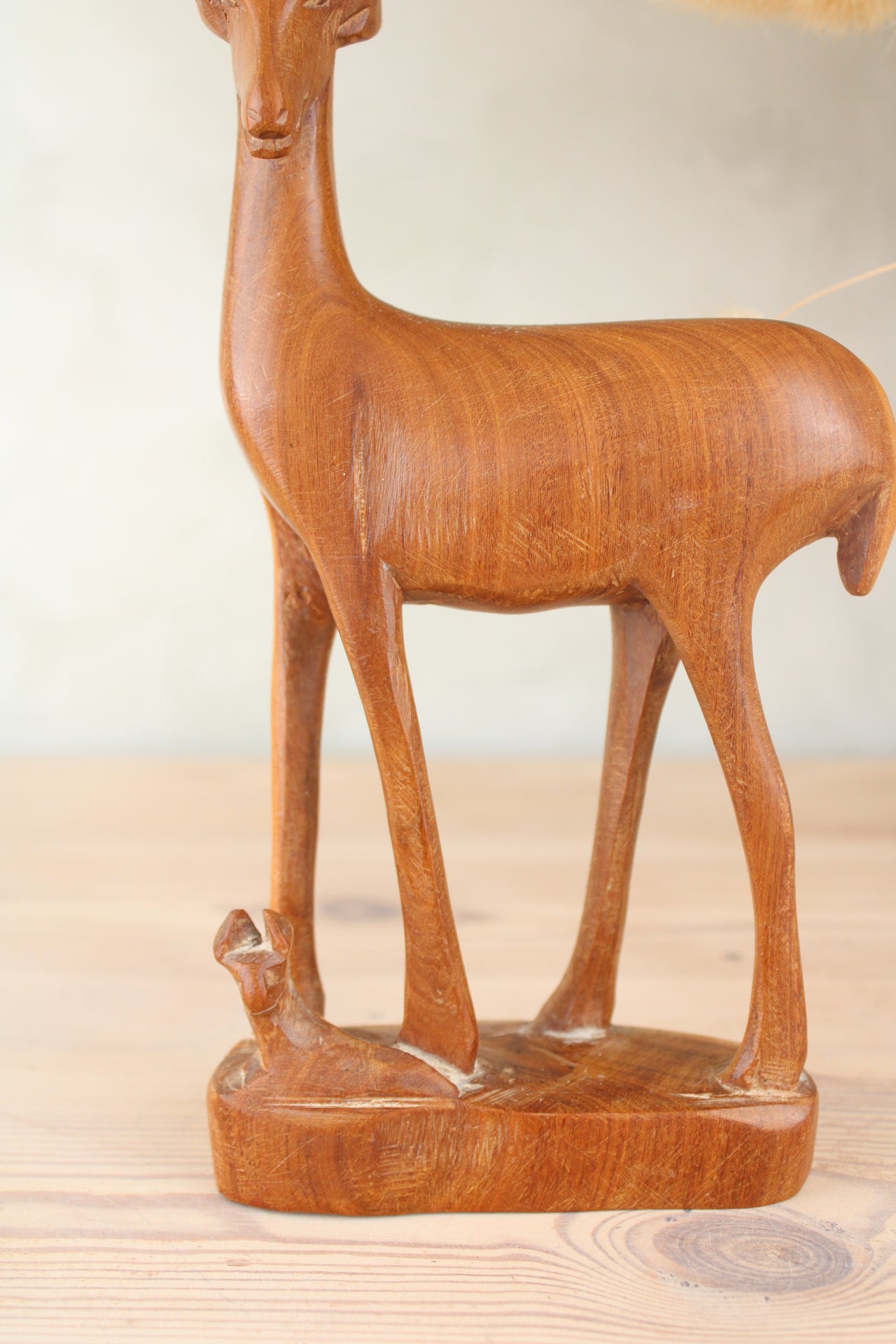 Standing Wooden Stag Figurines