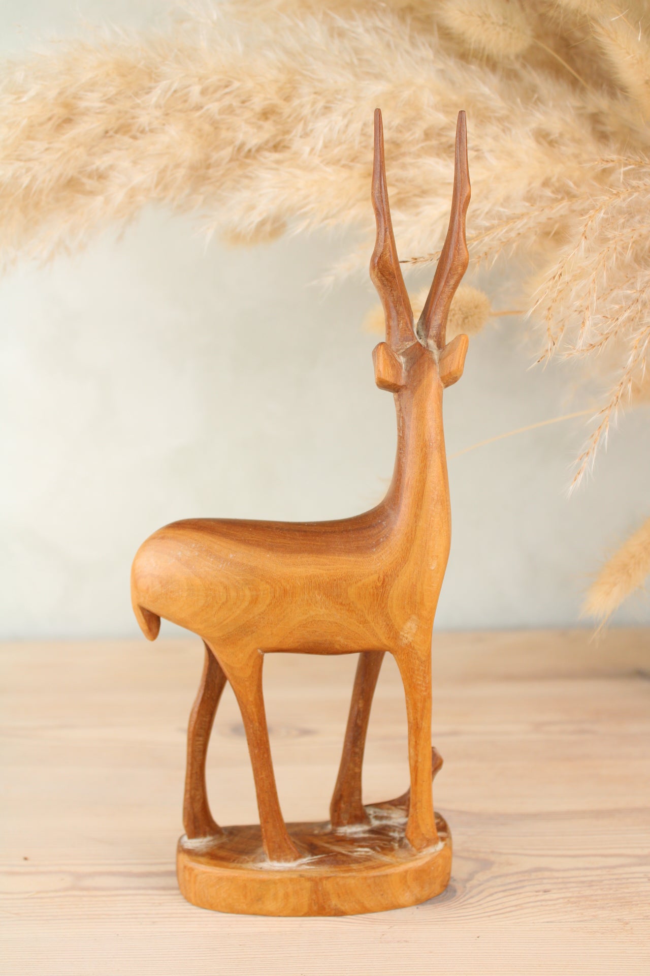 Standing Wooden Stag Figurines