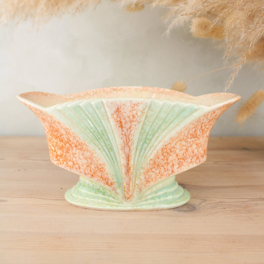 3376 Sylvac Green and Orange Retro Planter Vase