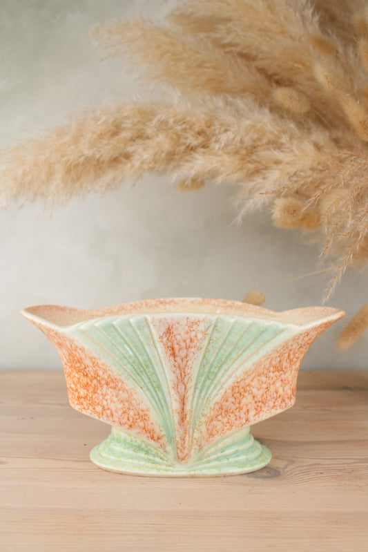 3376 Sylvac Green and Orange Retro Planter Vase