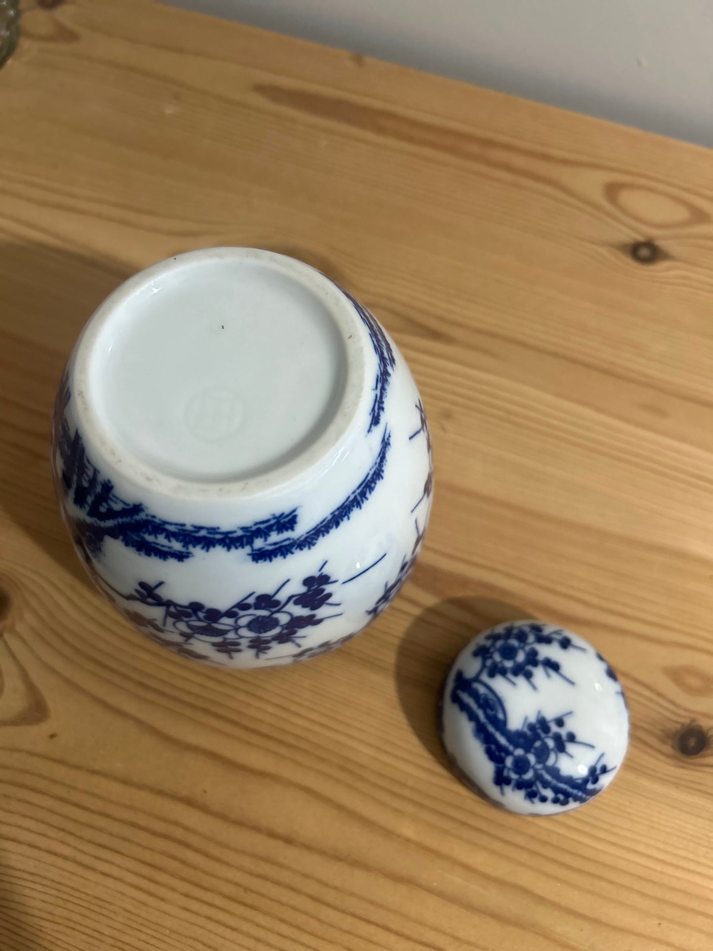 Blue and White Floral Vintage Ginger Jar