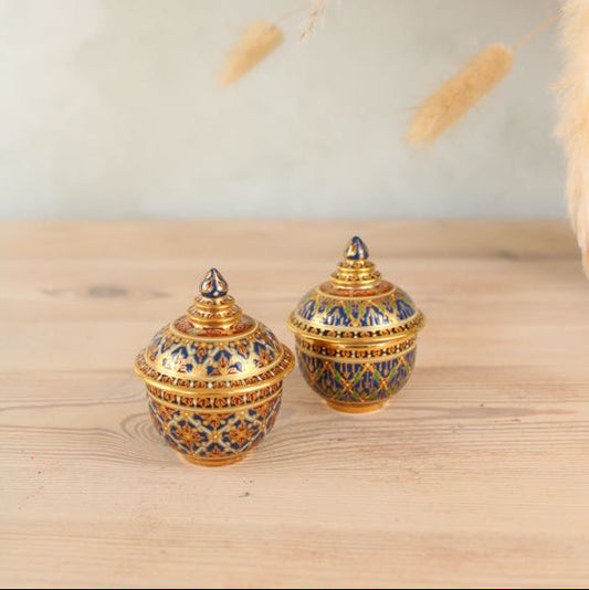 Pair of Gold Gilded Taiwanese Pots