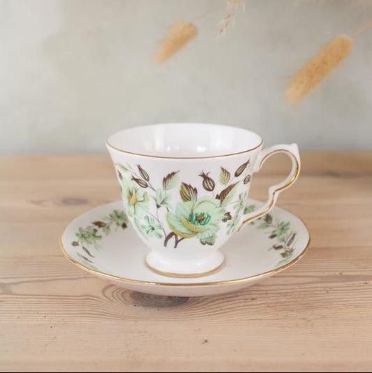 Colclough Green Floral Teacup
