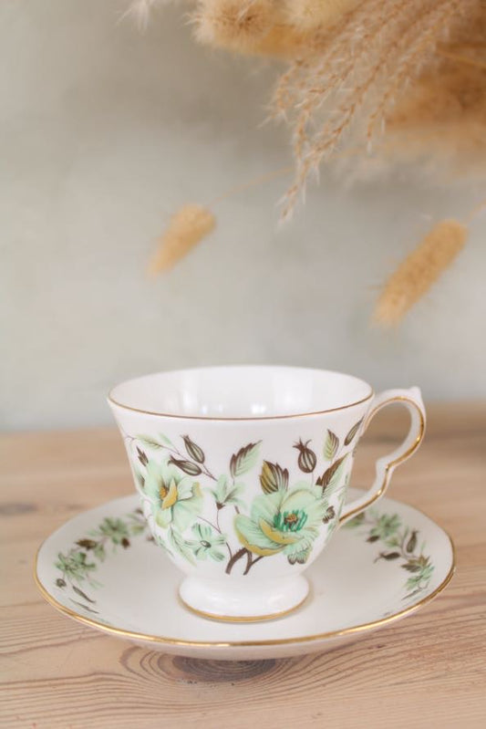 Colclough Green Floral Teacup