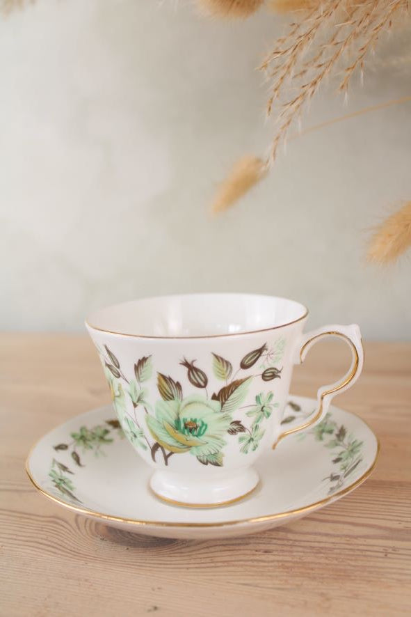 Colclough Green Floral Teacup