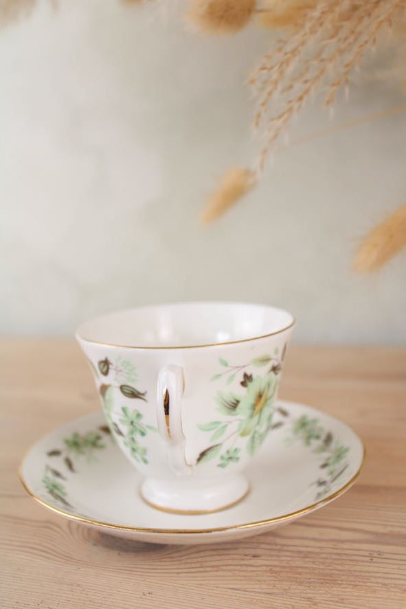 Colclough Green Floral Teacup