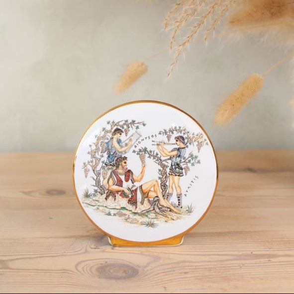 Greek Style Round Plaque Vase