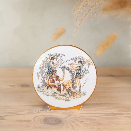 Greek Style Round Plaque Vase